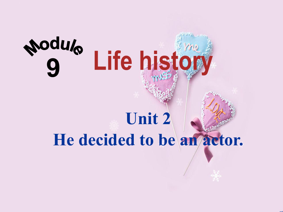 四川省華鎣市明月鎮(zhèn)七年級英語下冊 Module 9 Life history Unit 2 He decided to be an actor課件 （新版）外研版_第1頁