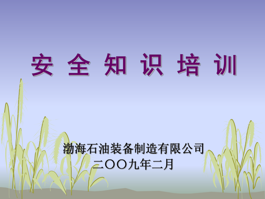 渤海石油裝備制造有限公司 安全知識培訓_第1頁