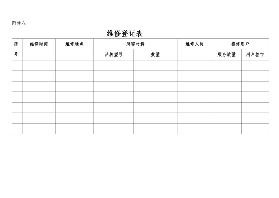 [经济管理]物业公司维修登记表[1]_第1页