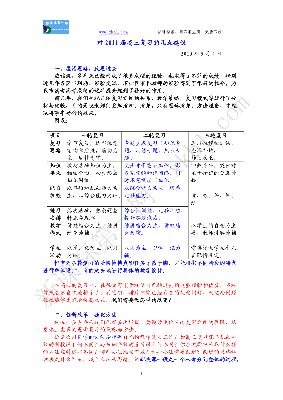 对高三复习的几点建议_第1页