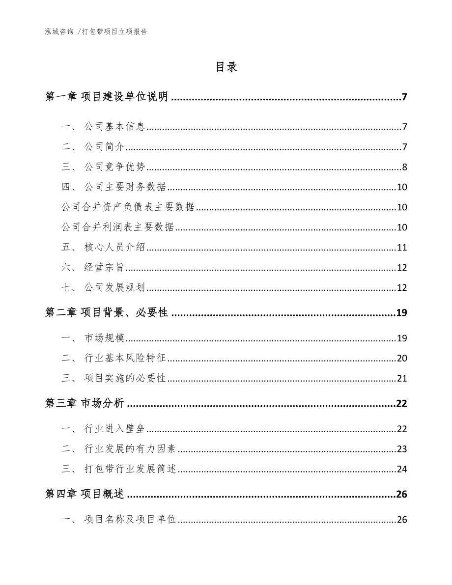 打包帶項目立項報告【模板參考】_第1頁