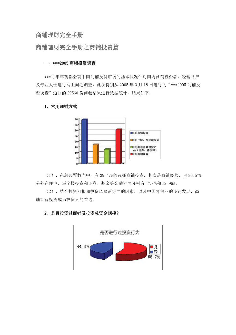 商铺理财完全手册之商铺投资篇_第1页