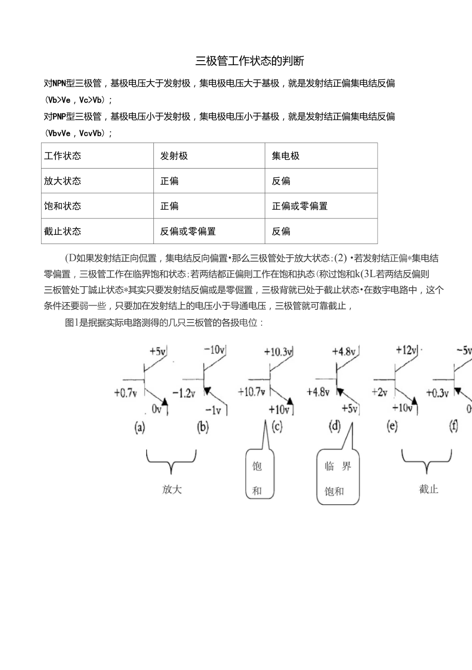 三极管工作状态的判断_第1页