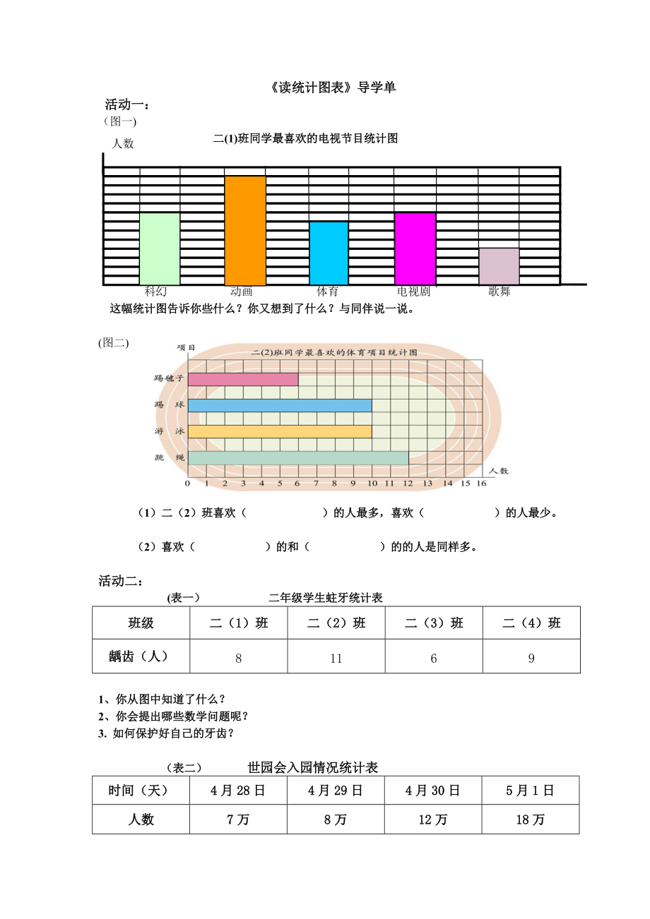 《讀統(tǒng)計圖表》學(xué)生實踐單子_第1頁