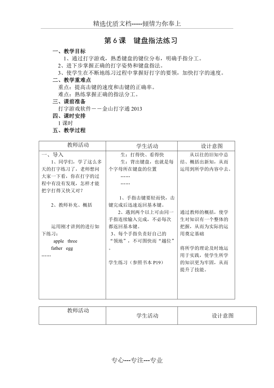 第06課《鍵盤指法練習(xí)》教案(共3頁)_第1頁