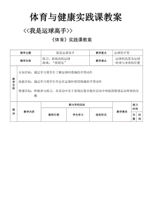 我是運(yùn)球高手體育與健康實(shí)踐課教案