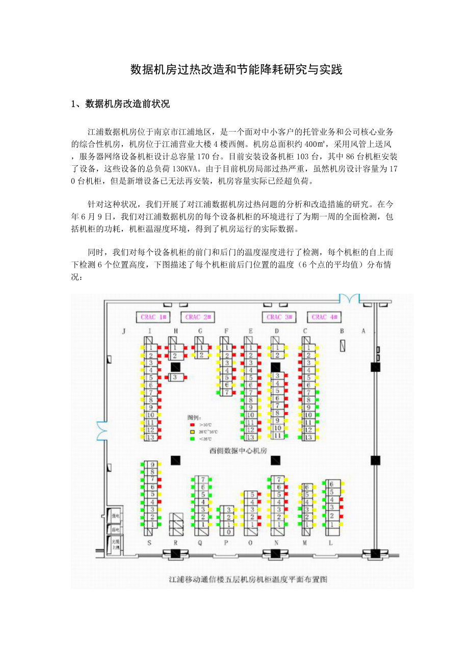 数据机房过热改造和节能降耗研究与实践——中国电信_第1页