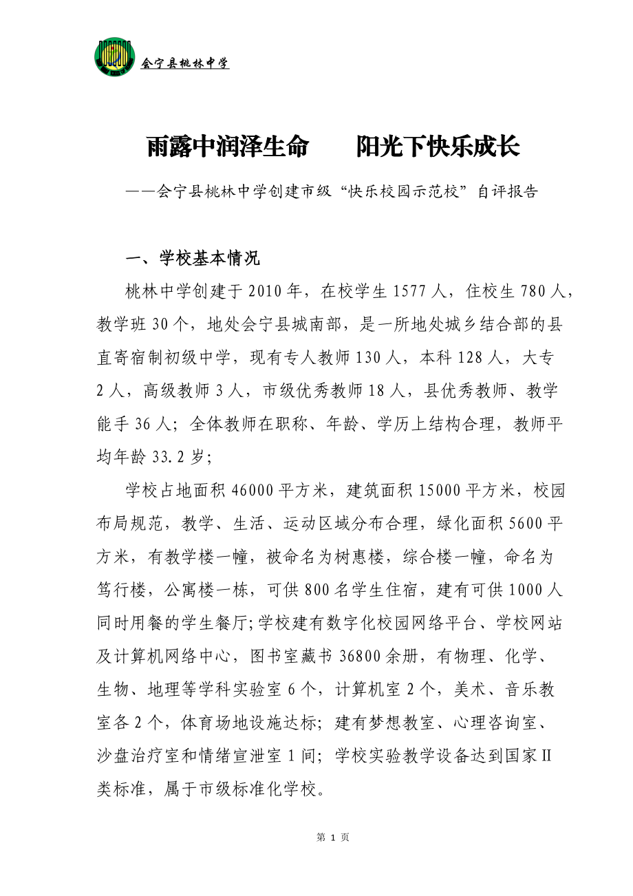 快乐校园自查报告_第1页