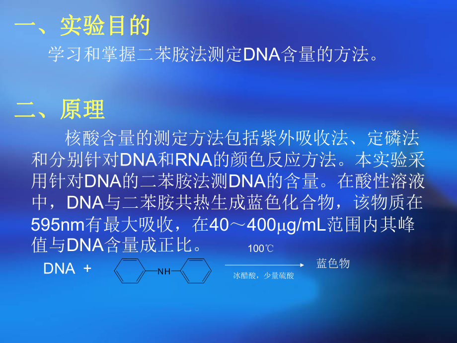 生物化學實驗實驗dna的定量測定