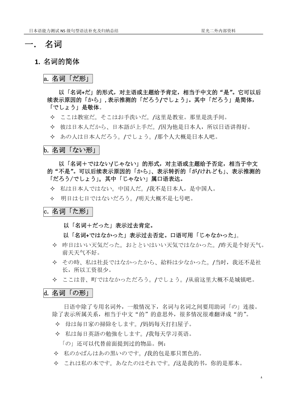 [日语学习]N5语法总结_第1页