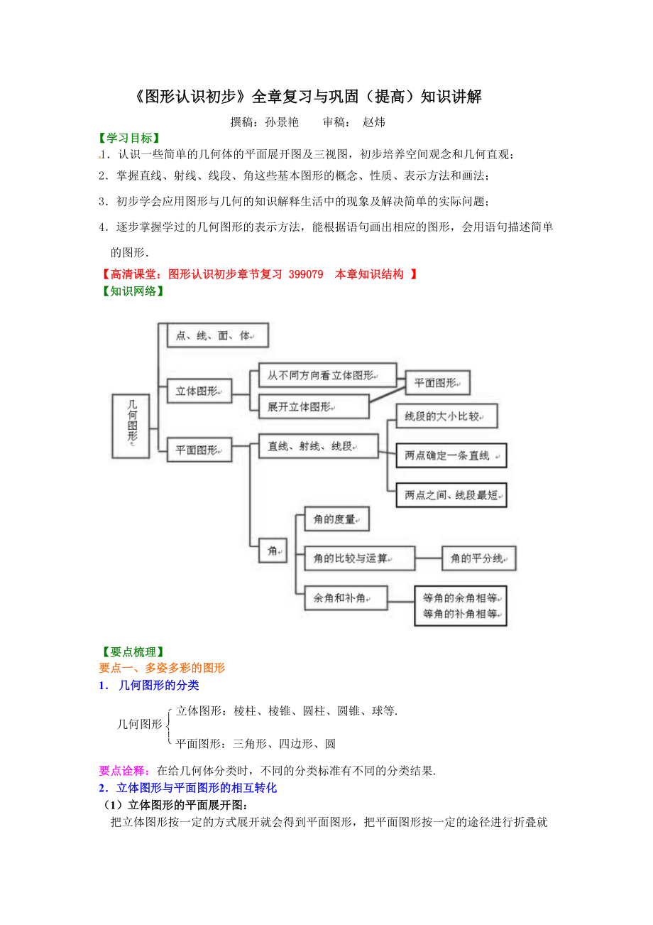 图形认识初步全章复习与巩固提高知识讲解2_第1页