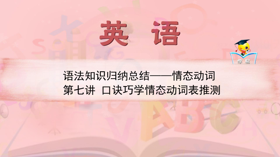 情态动词第七讲口诀巧学情态动词表推测课件名师微课堂自制_第1页