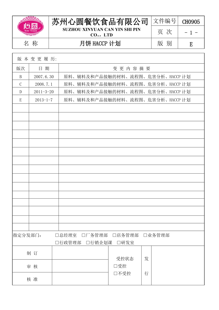 月饼HACCP计划_第1页