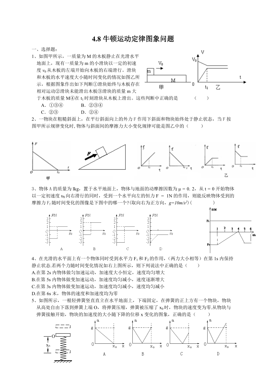 48牛顿运动定律图象问题2_第1页