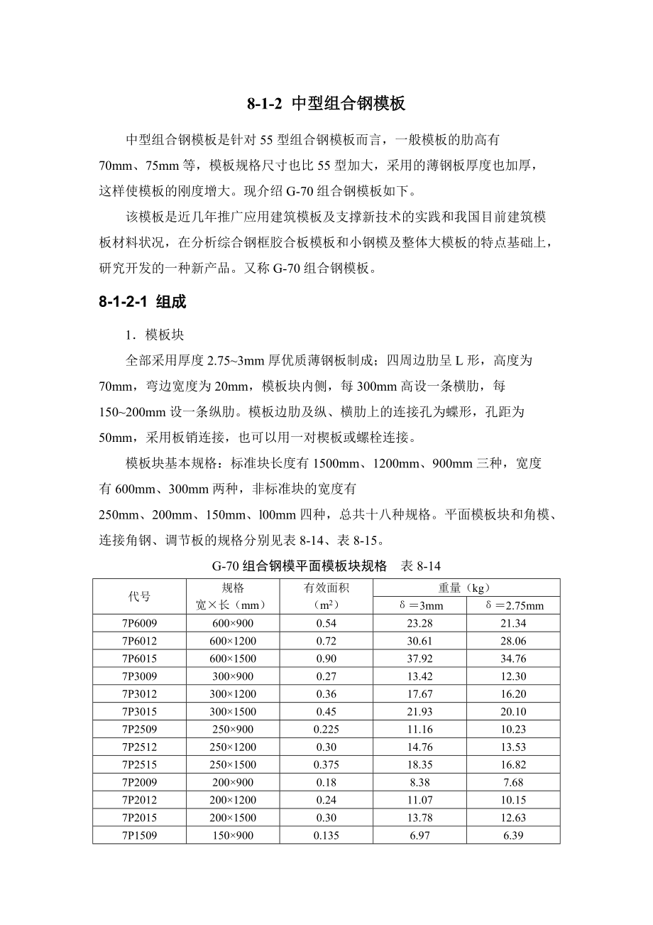 812 中型组合钢模板_第1页