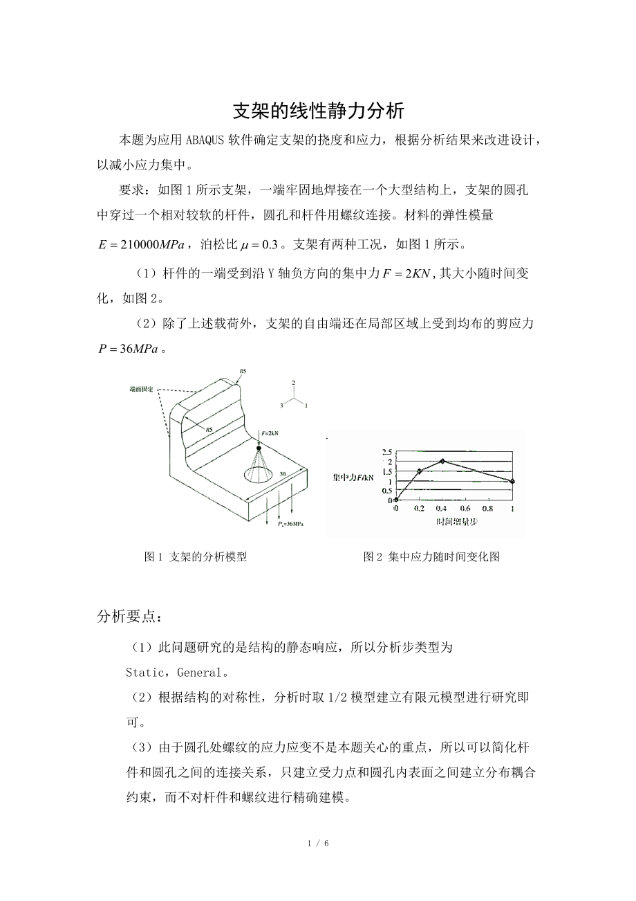 用abaqus进行支架的线性动力学分析_第1页