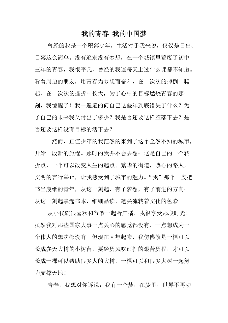 我的青 我的中国梦_第1页
