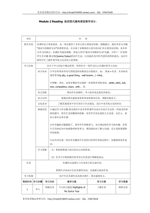 高中英語Module 2 Highlights of My Senior Year Reading 閱讀圖式建構(gòu)課堂教學(xué)設(shè)計(jì)附課后學(xué)習(xí)方案