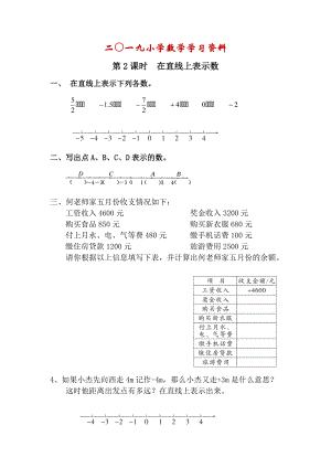 【人教版】六年級數(shù)學下冊：第1單元 第2課時在直線上表示數(shù)