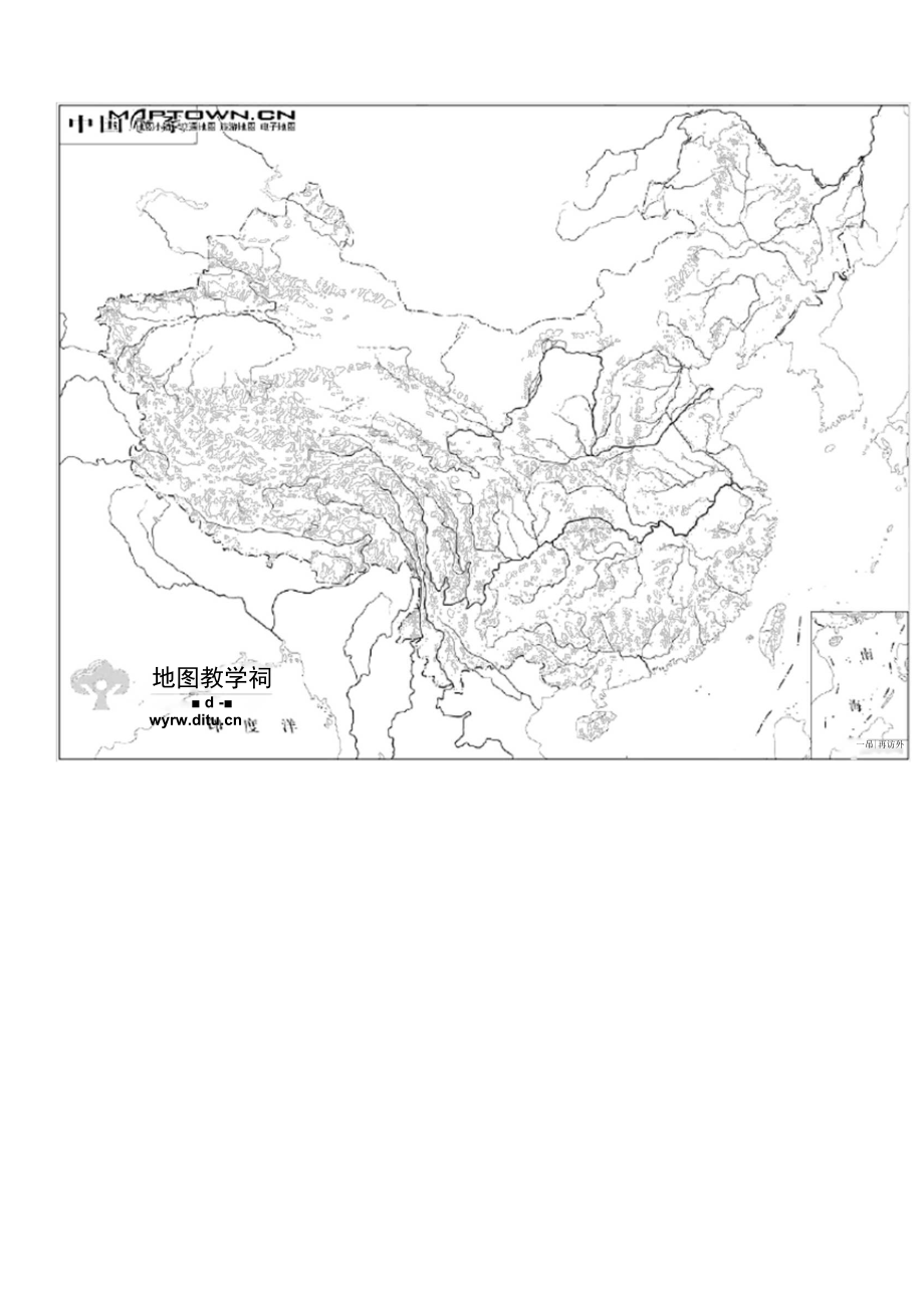 中国河流空白填充图图片