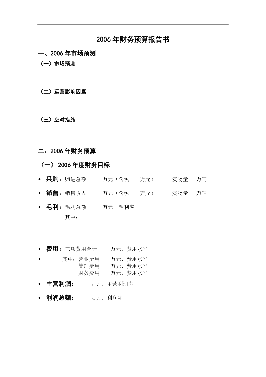 财务预算报告书(doc )_第1页