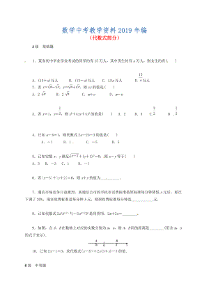 中考數(shù)學(xué)一輪復(fù)習(xí) 各知識點練習(xí)題分層設(shè)計二代數(shù)式部分 魯教版