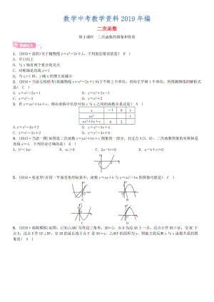 安徽省中考數(shù)學(xué)總復(fù)習(xí) 第一輪 考點(diǎn)系統(tǒng)復(fù)習(xí) 第三單元 函數(shù) 第12講 二次函數(shù) 第1課時 二次函數(shù)的圖象和性質(zhì)試題