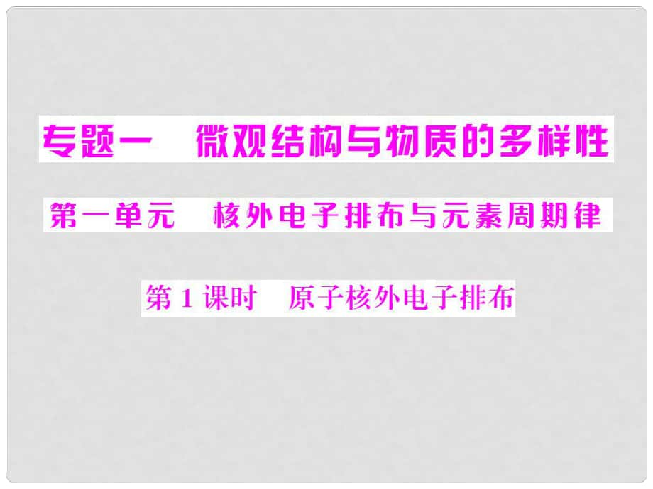 高中化學 專題一 第一單元 第1課時 原子核外電子排布 配套課件 蘇教版必修2_第1頁