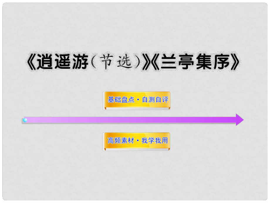 高考語文一輪復習之基礎(chǔ)盤點 《逍遙游（節(jié)選）》《蘭亭集序》課件 蘇教版必修5_第1頁