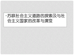 中考?xì)v史一輪專題復(fù)習(xí) 社會主義道路的探索課件