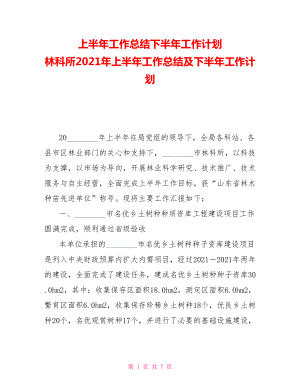 上半年工作總結(jié)下半年工作計(jì)劃林科所2021年上半年工作總結(jié)及下半年工作計(jì)劃