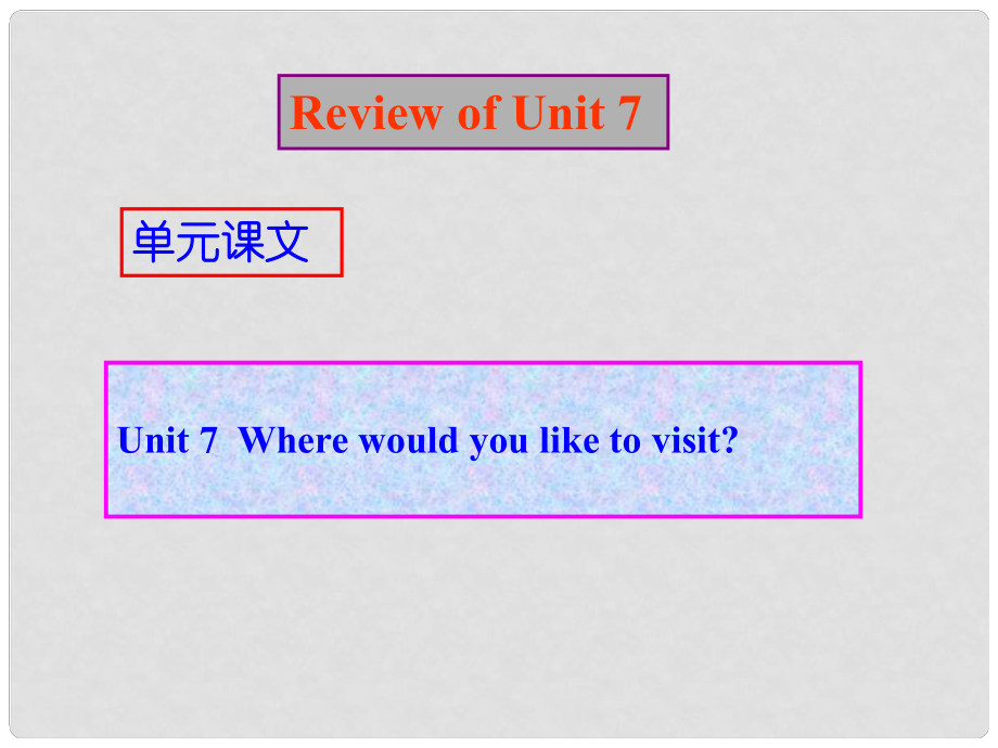 云南省昆明市西山區(qū)團(tuán)結(jié)民族中學(xué)九年級(jí)英語(yǔ) Unit7復(fù)習(xí)課件 人教新目標(biāo)版_第1頁(yè)