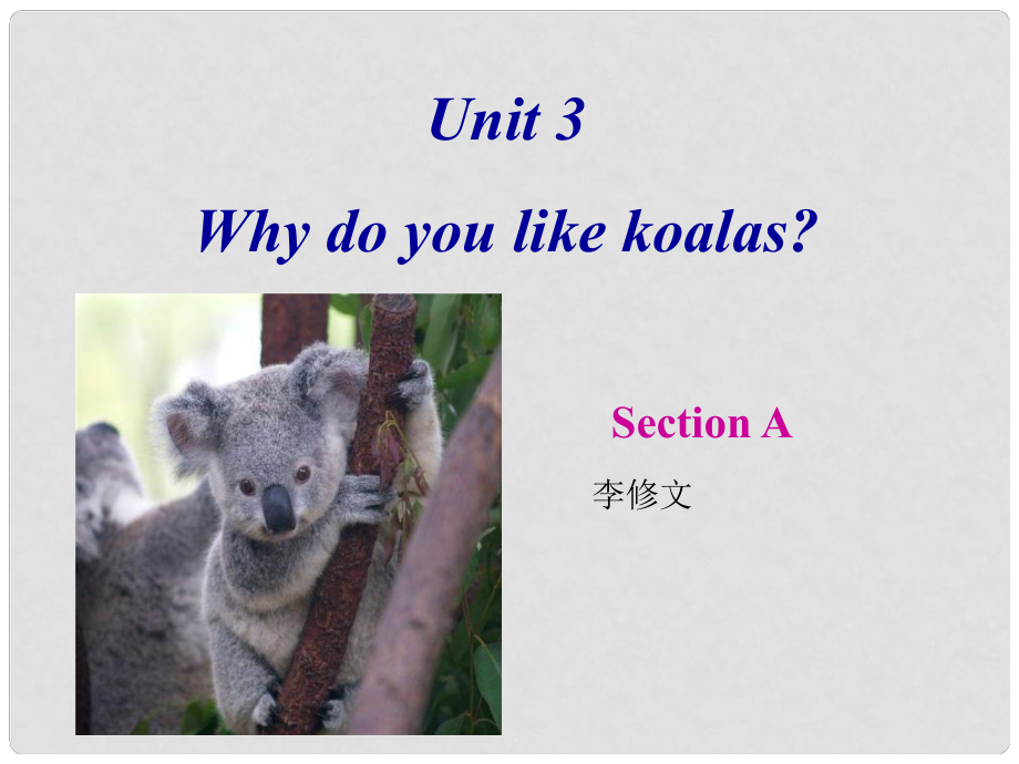 山東省日照港中學七年級英語下冊《Unit 3 Why do you like koalas：Section A（1）》課件 人教新目標版_第1頁