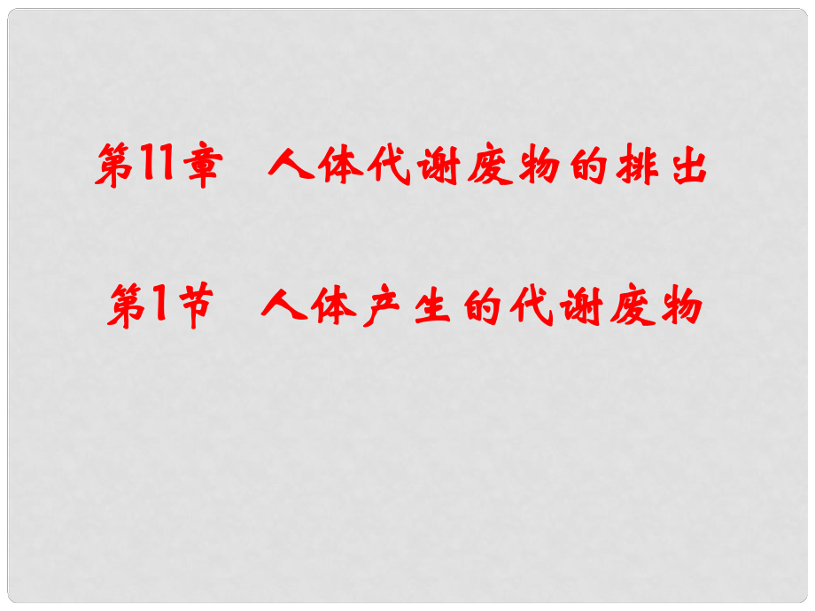 廣東省珠海九中七年級生物《人體代謝廢物的排出》課件 北師大版_第1頁