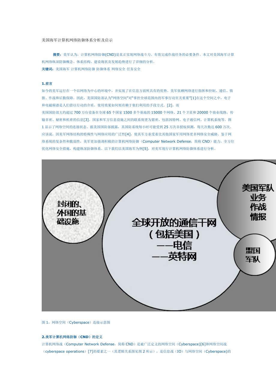 美國海軍計(jì)算機(jī)網(wǎng)絡(luò)防御體系分析及啟示_第1頁