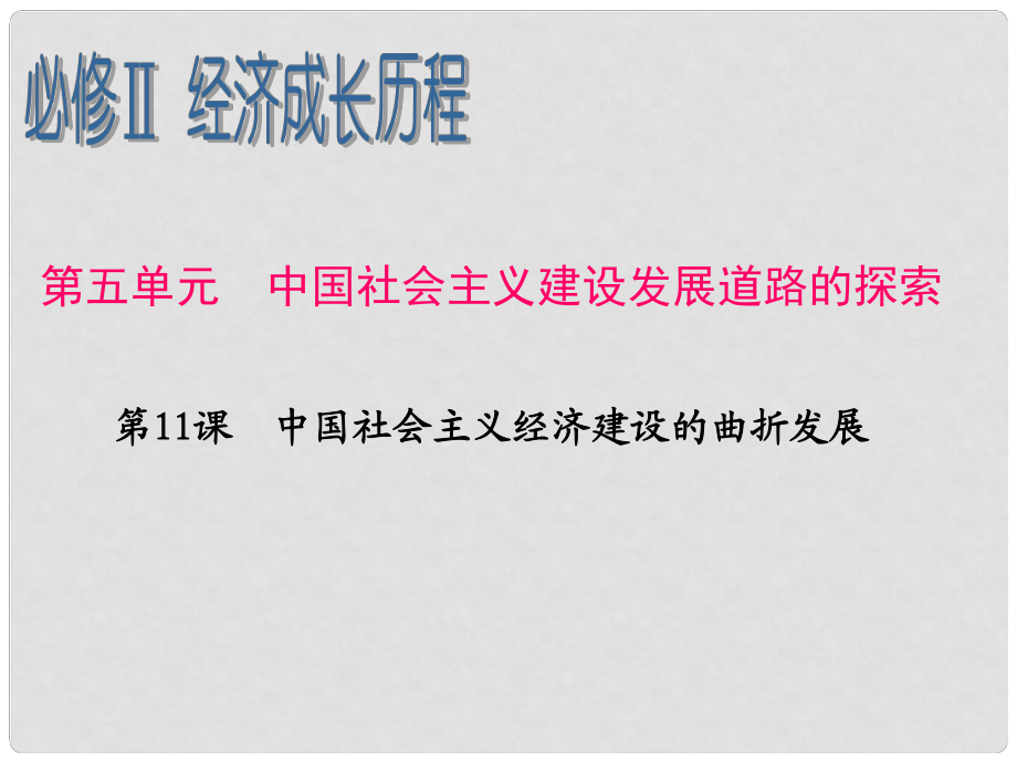 高考历史一轮复习 第5单元 第11课 中国社会主义经济建设的曲折发展课件 岳麓版必修2_第1页