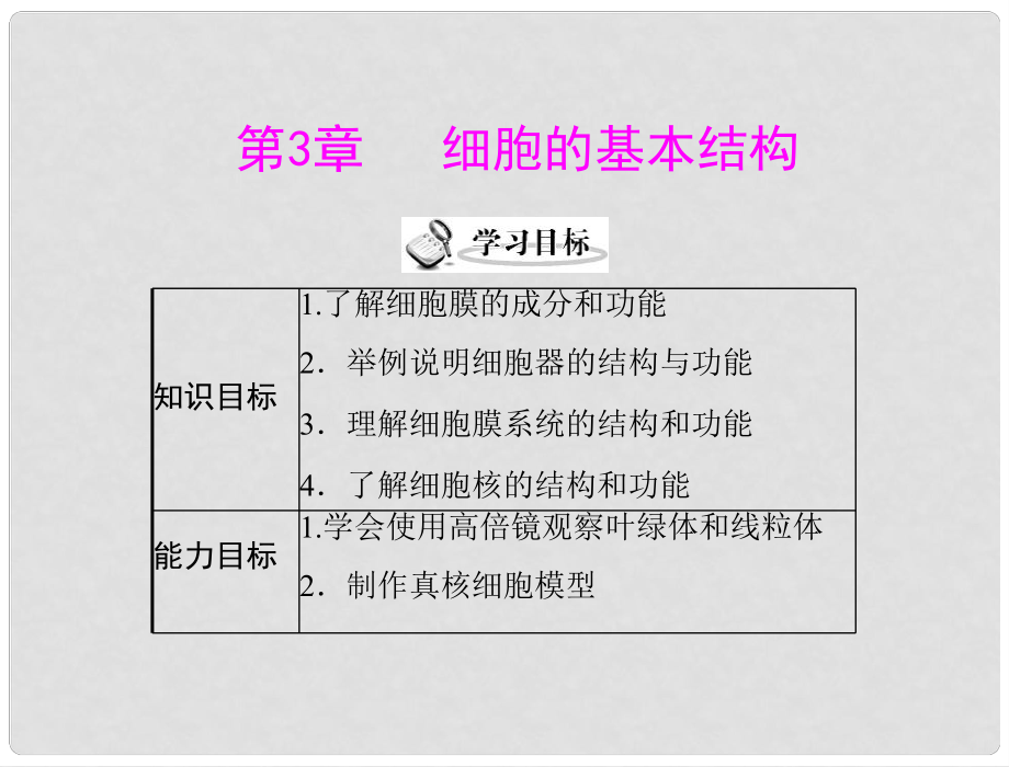 高中生物 第3章 第1節(jié) 細(xì)胞膜——系統(tǒng)的邊界課件 新人教版必修1 新課標(biāo)_第1頁