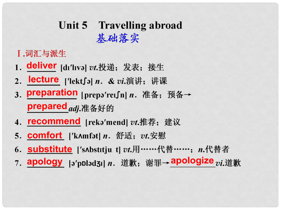 高考英語大一輪復習 Book7 Unit 5Travelling abroad課件 新人教版_第1頁