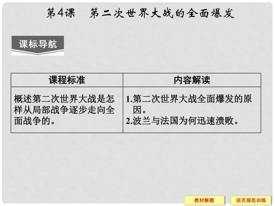 高中歷史 第三單元 第4課《第二次世界大戰(zhàn)的全面爆發(fā)》課件 新人教版選修3_第1頁(yè)