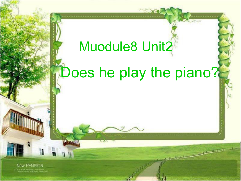 外研版小學(xué)英語外研版（一起）二上Module 8《Unit 2 Does he play the piano》ppt課件3_第1頁