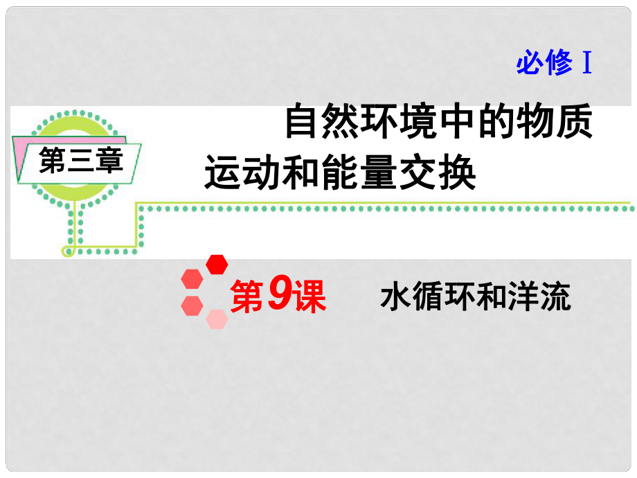 高考地理一輪復(fù)習(xí) 第3章 第9課 水循環(huán)和洋流課件 新人教版必修1_第1頁