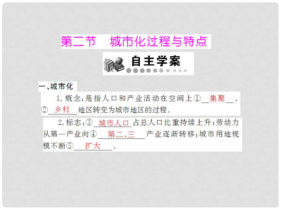 高中地理 第二章 第二節(jié) 城市化過程與特點課件 湘教版必修2 新課標_第1頁