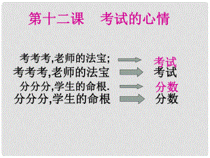 七年級思想品德上冊 第十二課《考試的心情》課件 教科版