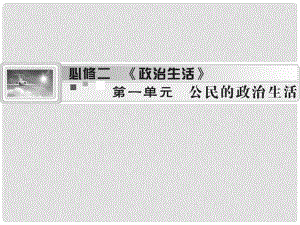 高考政治生活一輪總復(fù)習(xí) 第一單元 公民的政治生活課件 新人教版必修2