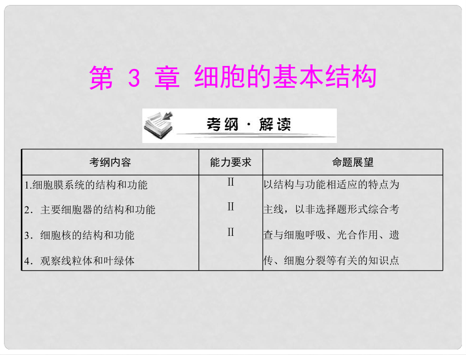 高考生物一輪復(fù)習(xí) 第3章 第1節(jié) 細(xì)胞膜——系統(tǒng)的邊界課件 新人教版必修1_第1頁