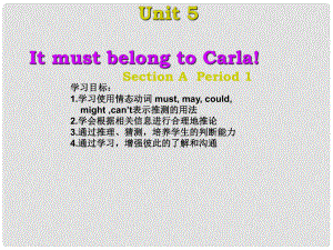 山東省臨沭縣九年級英語《Unit 5 It must belong to Carla》Section A課件 人教新目標(biāo)版