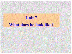 安徽省毫州市風(fēng)華中學(xué)七年級(jí)英語《unit7What does he look like》課件（1） 人教新目標(biāo)版