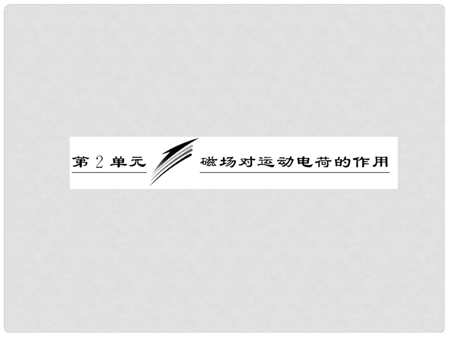 高考物理一輪復習 第八章第2單元磁場對運動電荷的作用課件 新人教版（安徽 北京專版）_第1頁