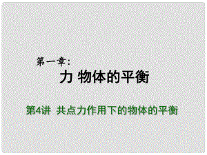 高考物理總復習 重難點詮釋、典例剖析 第一章 力 物體的平衡 第4講 共點力作用下的物體的平衡課件