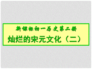 廣西岑溪市波塘中學(xué)七年級(jí)歷史下冊(cè)《燦爛的宋元文化二》課件 新人教版